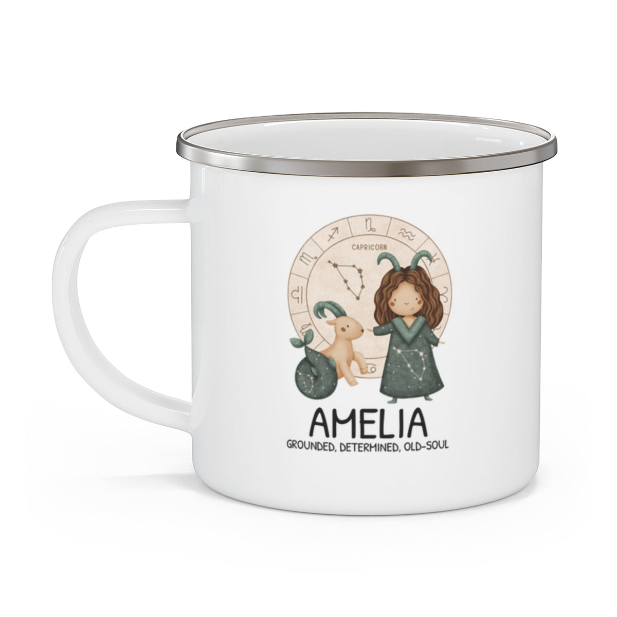Personalised Kids Mug - Zodiac sign - CAPRICORN GIRL 12oz, 355ml