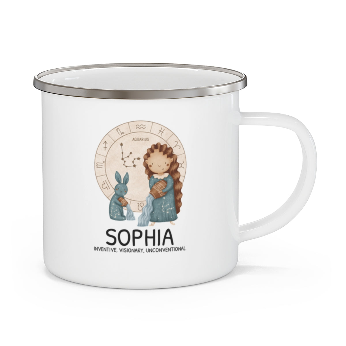 Personalised Kids Mug - Zodiac sign - AQUARIUS GIRL 12oz, 355ml
