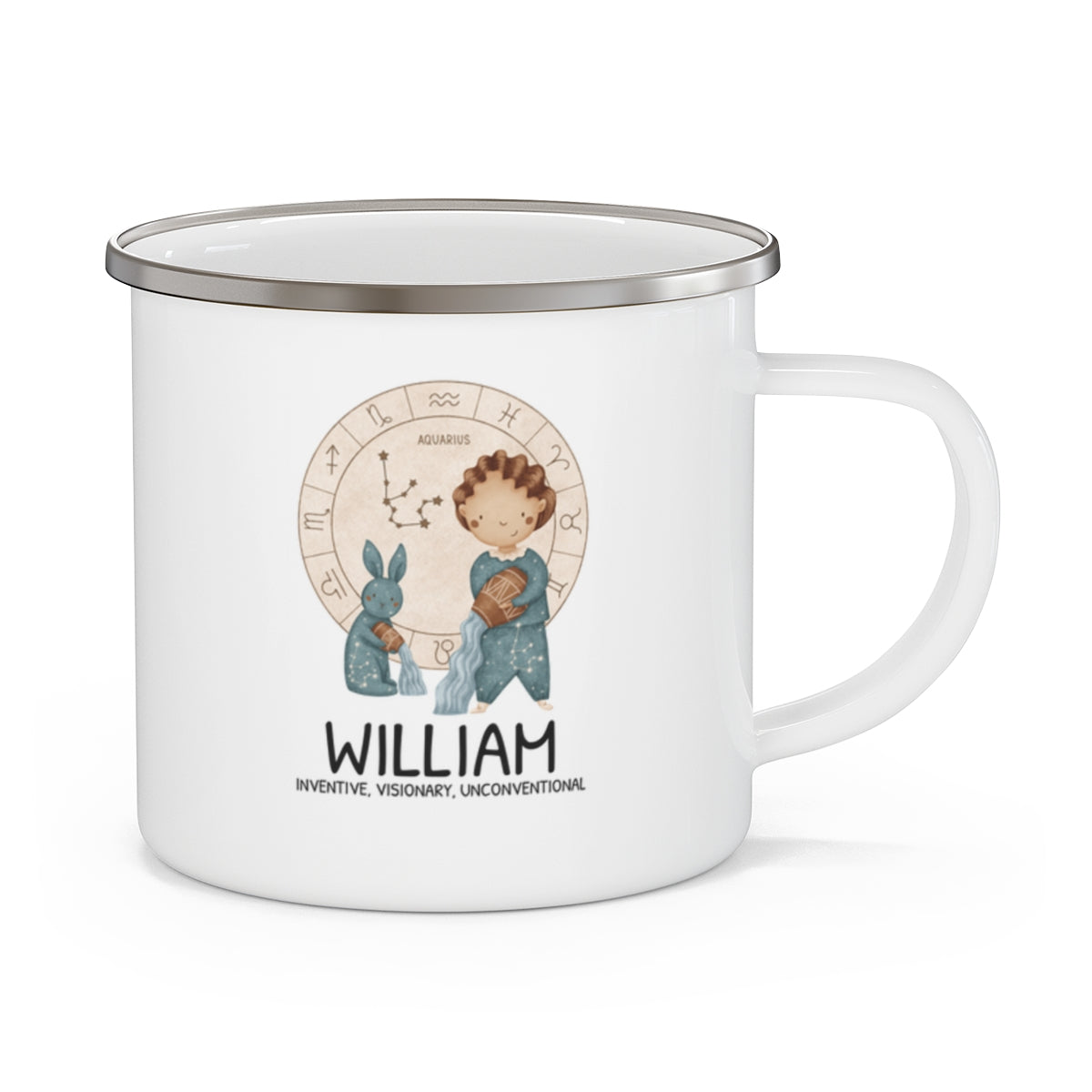 Personalised Kids Mug - Zodiac sign - AQUARIUS BOY 12oz, 355ml