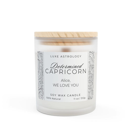 Frosted Glass Candle – Funny Candle (CAPRICORN) - 11oz, 312g