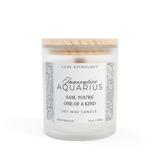 Frosted Glass Candle – Personalised Funny Candle (AQUARIUS) - 11oz, 312g