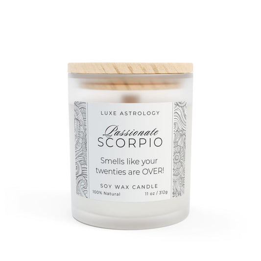 Frosted Glass Candle – Personalised Funny Candle (SCORPIO) - 11oz, 312g