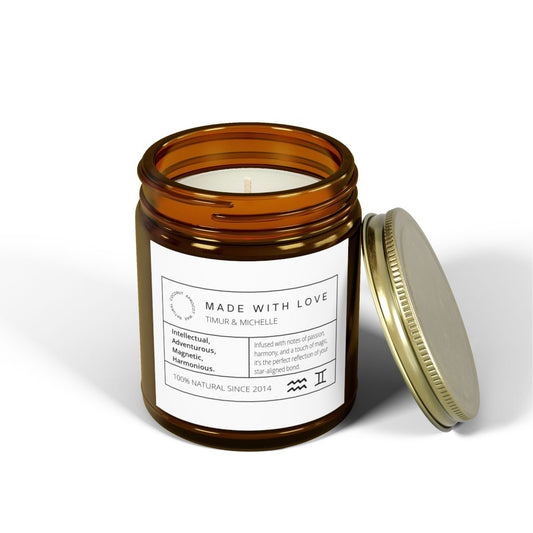 Personalized Couple Candle – Coconut Apricot Wax - 9oz, 255g