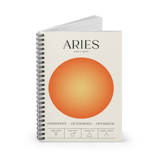 Spiral Notebook with Aura Art - ARIES