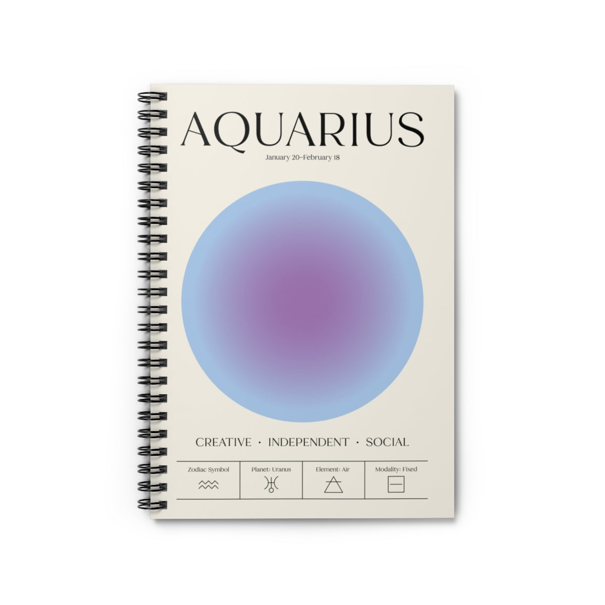 Spiral Notebook -  Aura Art - AQUARIUS