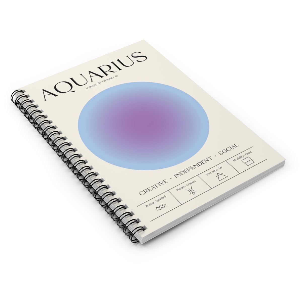 Spiral Notebook -  Aura Art - AQUARIUS
