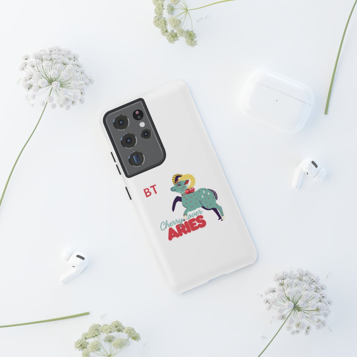 Cherry Lover Zodiac Phone Case - ARIES - PERSONALIZED