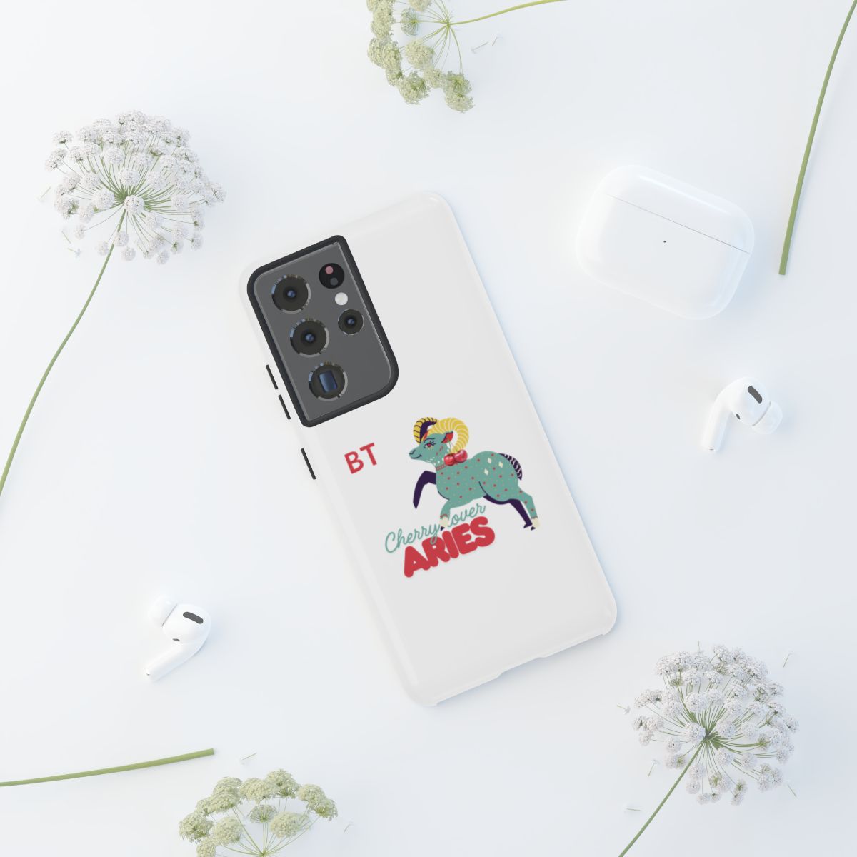 Cherry Lover Zodiac Phone Case - ARIES - PERSONALIZED