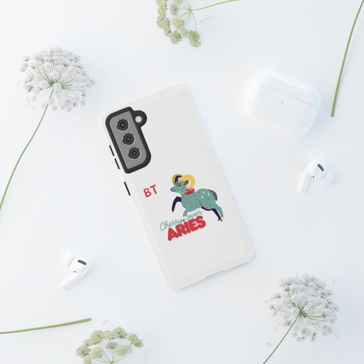 Cherry Lover Zodiac Phone Case - ARIES - PERSONALIZED